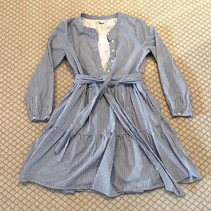 Jcrew Factory Belted Striped Dress
